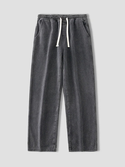 Autumn Korean Fashion Drawstring Y2K Jeans Homme Classic Baggy Straight Wide Leg Pants 2026 New Hip Hop Streetwear Casual Jean