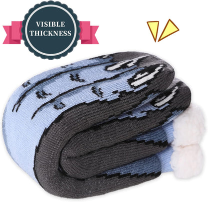 Mens Slipper Socks with Grippers Winter Warm Cozy Thick Fuzzy Indoor Fluffy Home Socks